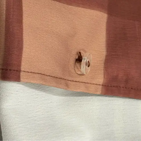 C/MEO COLLECTIVE Silky Plaid Blazer Jacket Small Double Breasted Chic Rust Red