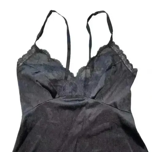 Vanity Fair Vintage Full Slip Dress Size 32L Black Nylon Lace Trim Lingerie USA - Image 2