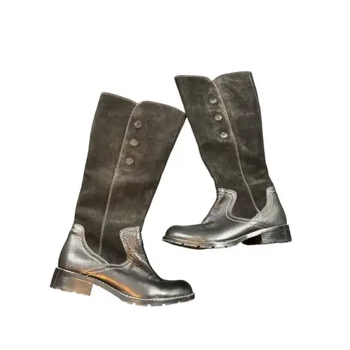 Söfft Burgamo Women's Tall Black Leather & Suede Boots Size 7M Zipper Closure Bu