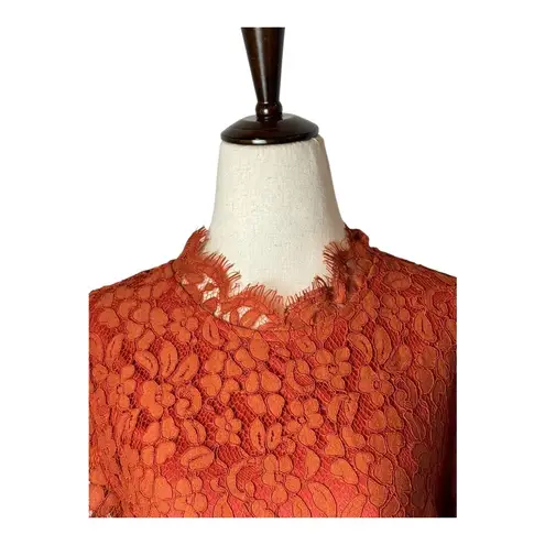 Endless Rose Endless Rose Bodysuit Women Small Orange Lace Cutout Back Long Bel Sleeve NWT