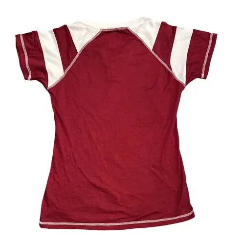 Antigua Washington Redskins NFL short sleeved lace up top - size medium