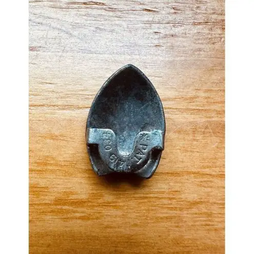 1920s Silver Tone W/Black Shoe Button Cover Ornamental Stamped Pat. 1419034 2pcs