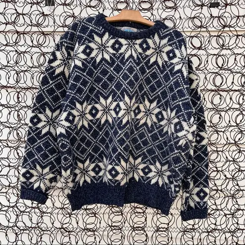 Vintage Royal North Mills outfitters USA wool knit fair isle sweater XL? Gray
