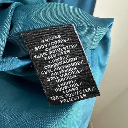 Monique Lhuillier Teal Mesh Formal Gown Sleeveless mesh insert Formal Dress 16