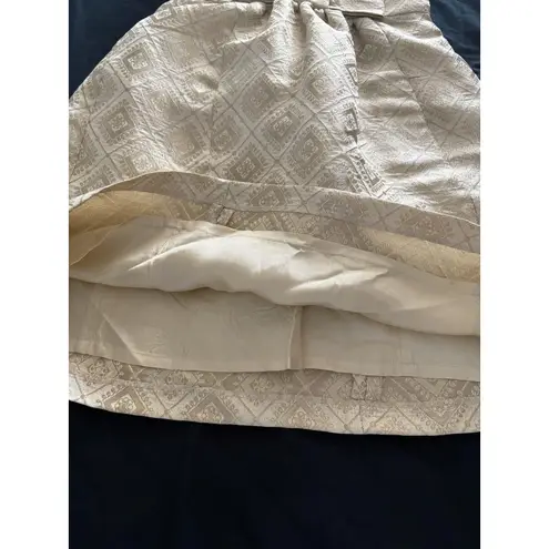 Tracy Reese Plenty Frock Dress S Gold Metallic Jacquard Brocade Party Castle