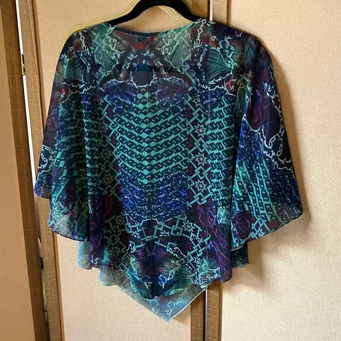 One World Blue and Green Sheer cover up petite medium