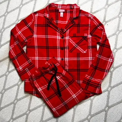 Target NWOT  Wondershop Red Plaid Flannel Pajama Set - Image 2