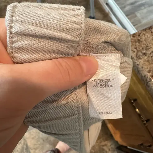 Pure Jill Womens M Wide Leg Crop Pants Elastic Waist Pull On Casual Comfy Beige Gray Size M