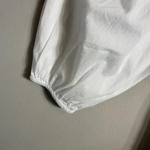 Faherty Enna Button Up Blouse Top Womens XXS White Boho Flowy Organic Cotton NWT