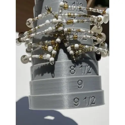 Vintage Silver And White Beaded Layered Bracelet Womens Multi Bracelet Sz 8