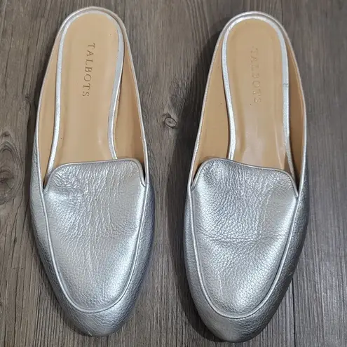 Talbots  Metallic Silver Slip-On Mules 10.5