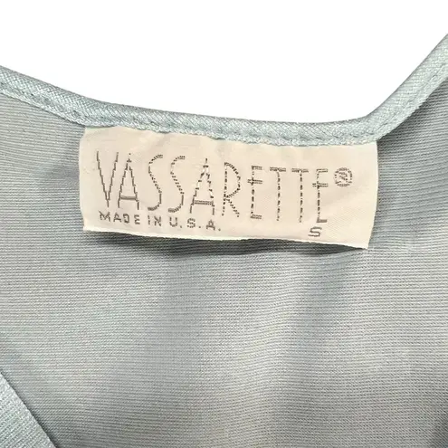 Vassarette Vintage Robe Night Dress S Baby Blue Nylon Night Gown Grannycore USA