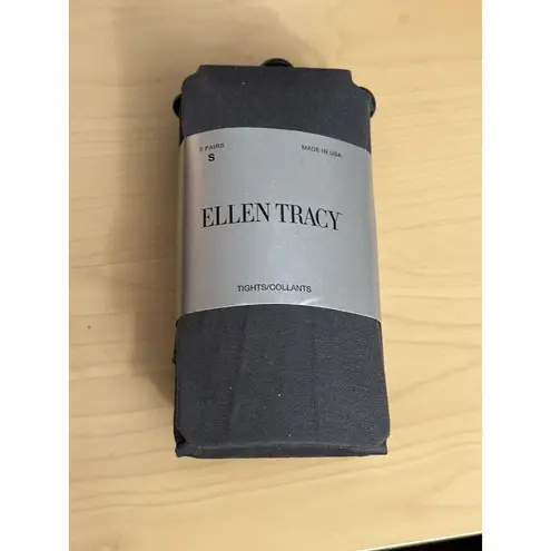 Ellen Tracy 2 Pair Black And Grey Nylon Spandex Tights Style #301524 Sz S