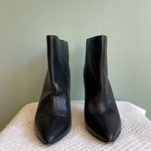 Woman By Common Projects Black Leather Heeled Ankle Boots Sz 37/US 6.5