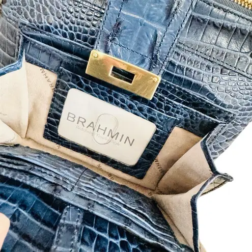 Brahmin Blue Mojito Melbourne Croc-Embossed
Leather Travel Crossbody Bag NEW