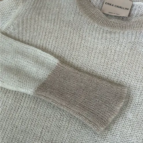 Erika Cavallini Italy Cream Tan Lightweight Crewneck Sweater Size Medium