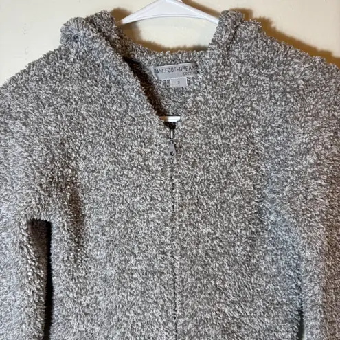 Barefoot Dreams CozyChic Lite Zip Up Hoodie Small Gray Cardigan