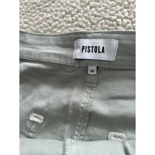 Pistola Tammy Button Fly Trouser Pants Straight Leg Sea-mist Green Size 33