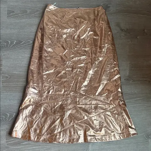 Tuckernuck Gold Metalic London Midi Skirt