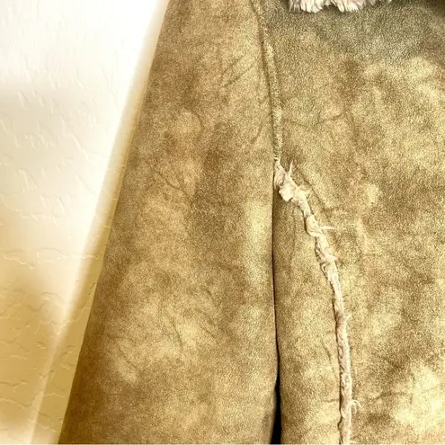 Gloria Vanderbilt Women’s Brown Faux Fur Coat Vintage Mob Wife Glam Size Medium