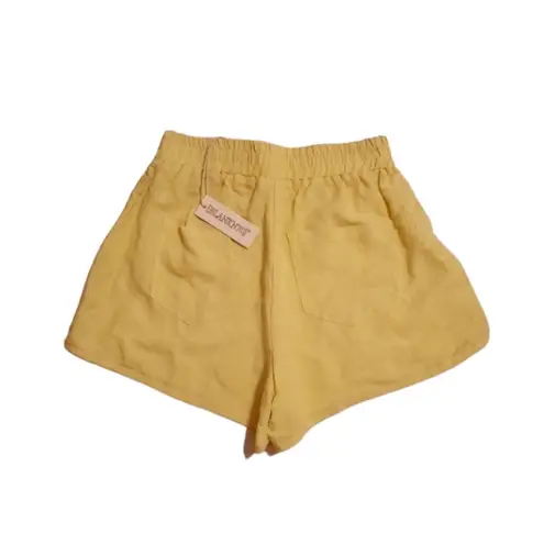 BLANK NYC  Shorts Women's Size Extra Small XS Yellow Linen Blend Casual Elastic