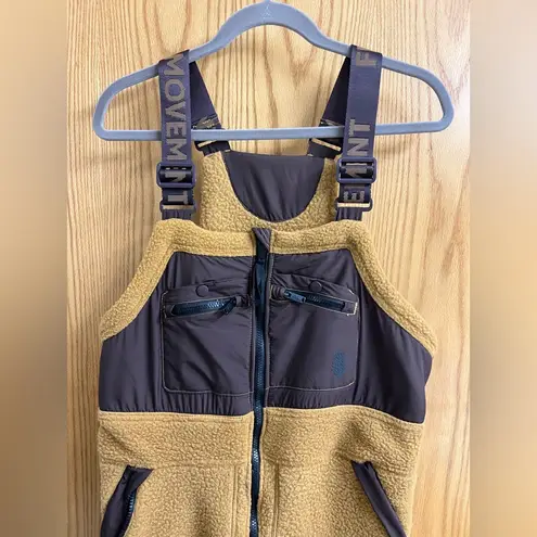Free People  Movement Hit the Slopes High Pile Fleece Snow Bibs Sz S