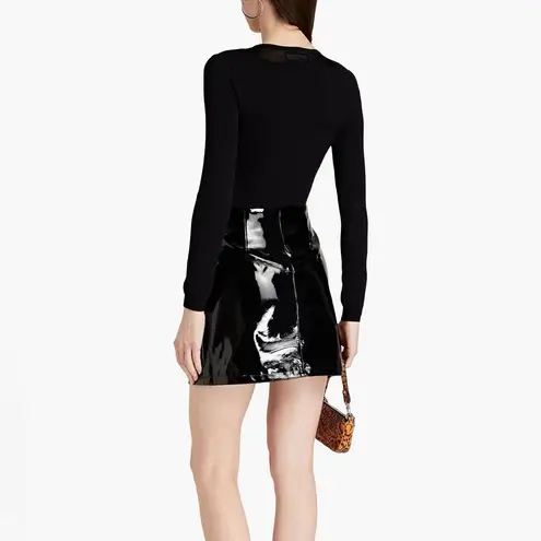 Moschino Couture Stretch Knit Sheer Paneled Top