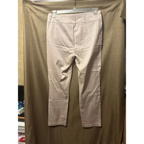 NWT Miracle Body Woman’s Sateen Pants Cropped Pull On Tweeds Khaki Size 10 Tan