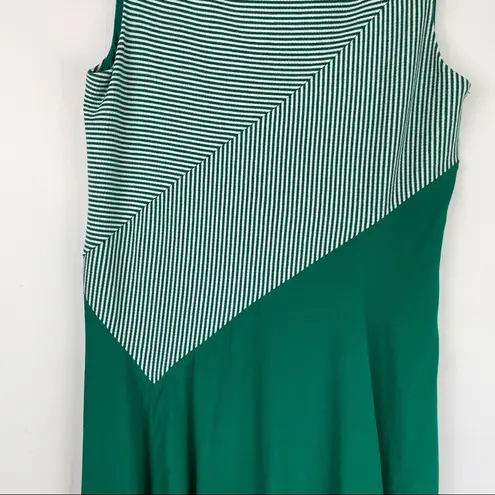 Maeve NWT  Anthropologie Cameron Striped Asymmetrical Swing Dress Sz Small Green