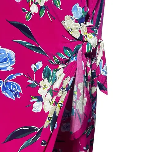 Robbie Bee Women's Floral Pink Sarong Style Dress Medium