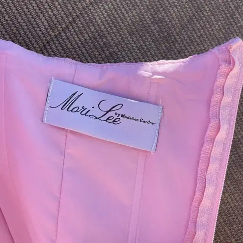 Madeline Gardner Formal Dress Women’s Sz 8 Pink Rose Long Dress MoriLee NWT