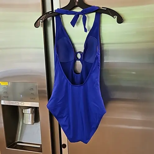 💕SEA LEVEL💕 Eco Essentials Keyhole Halter One Piece Swimsuit Cobalt Blue 6 NWT