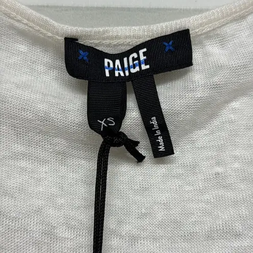 Paige  NWT Giulia White Linen Eyelet Fluttwr Sleeve Tank Top Size XS