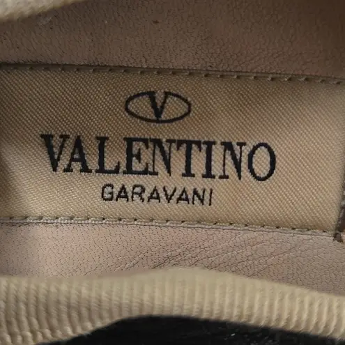 Valentino Garavani Black rockstud leather ballerina flat espadrilles Size 39