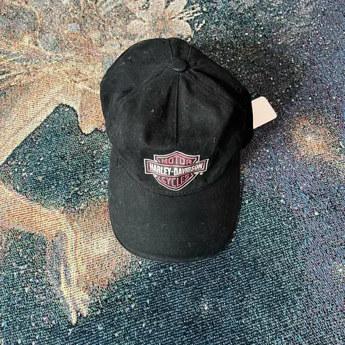 Harley‑Davidson Women’s Black & Pink Adjustable Hat Velcro Strapped Streetwear
