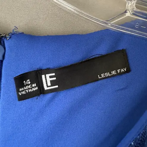 Leslie Fay  Sz 14 Blue Lace sleeveless sheath formal Dress ‎ NWOT - Image 4