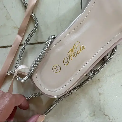 TALULAH Shop NWT Lace Up Bedazzled Bow Sandals Sz 7.5