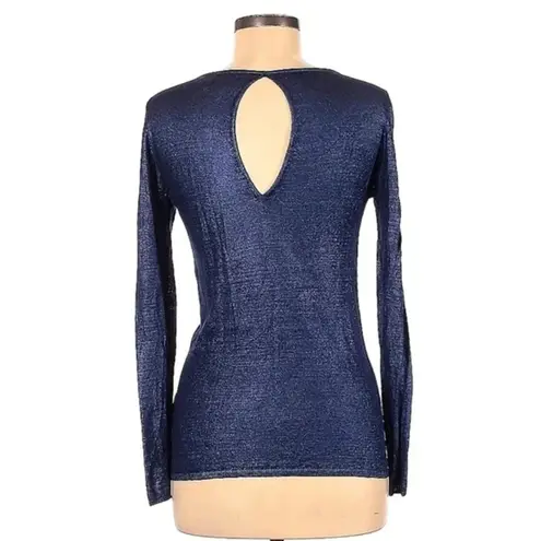 Boden | Deep Midnight Navy Blue Metallic Shimmer Lightweight Top Size 6 Small S