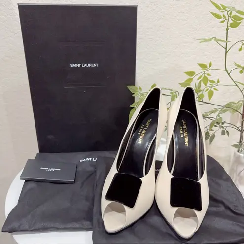 Saint Laurent Authentic Franky 115 Satin Sandals Nero NIB Size 38