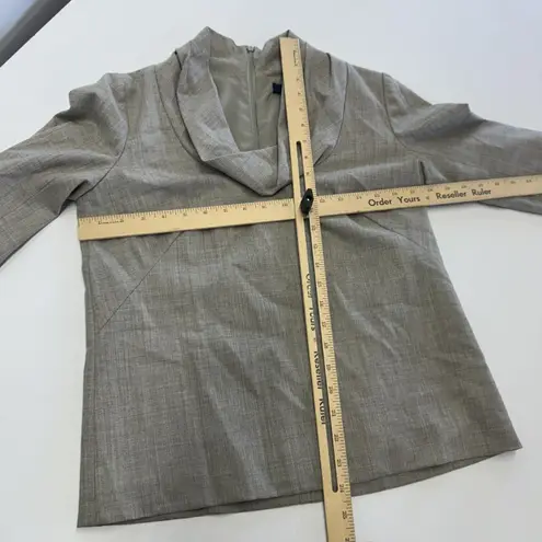 J Crew Shirt Womens 4 Gray Cowl Neck Wool Blend Lined Back Zip Office Career