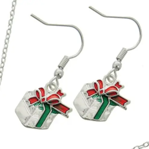 Christmas Present Necklace & Earring Set