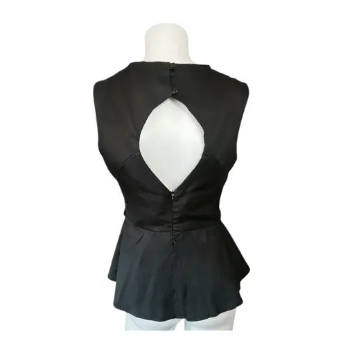 Ali & Kris womens Medium sleek sleeveless black peplum top, elegant open back - Image 6