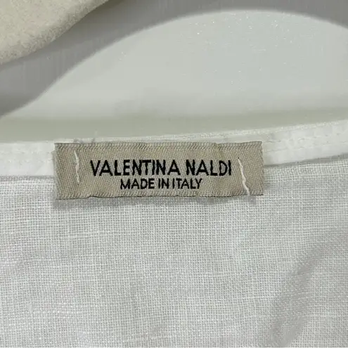 Valentina Naldi Open Front Linen Swimsuit Cover Up With Crochet Trim One Size White Size undefined