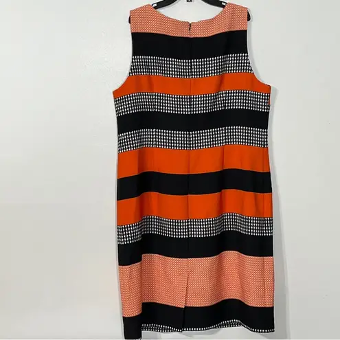 Vior Vior Houndstooth Print Sheath Sleeveless Dress Orange Size 16