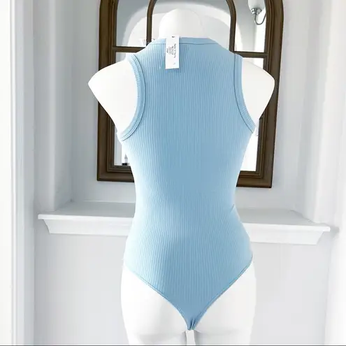 Drew Anthropologie’s Thong Bodysuit Ribbed V-Neck Top Size M NWT $136.00