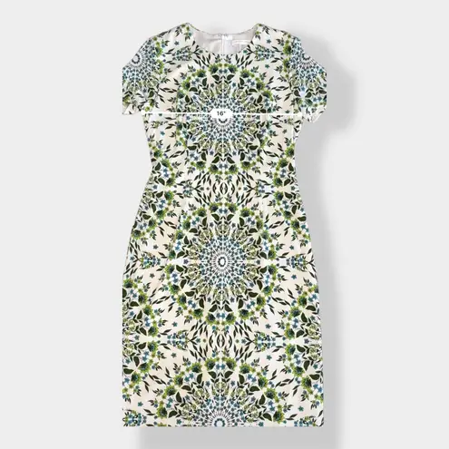 London Times White and green mandala dress Size 8