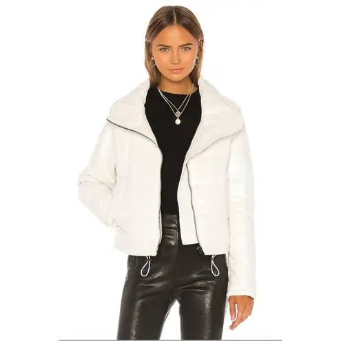 LTH JKT Cay Cropped Puffer Jacket in Pearl White Size Small White