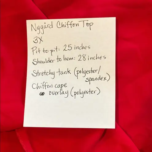 Peter Nygard NWOT Nygard Chiffon Overlay 3X Blouse