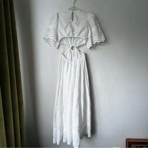 Petal and Pup Merletto White Cut Out Maxi Dress S