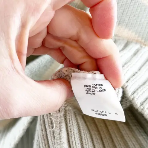 Brandy Melville  Crewneck Striped Brianna Cotton Sweater Green One Size - Medium